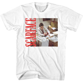 SCARFACE MONEY AND SIDE LOGO S T-Shirt in White
