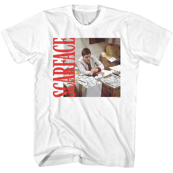 SCARFACE MONEY AND SIDE LOGO S T-Shirt in White
