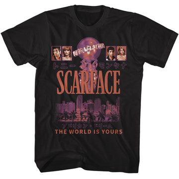 SCARFACE WORLD IS YOURS POSTER STYLE S T-Shirt in Black