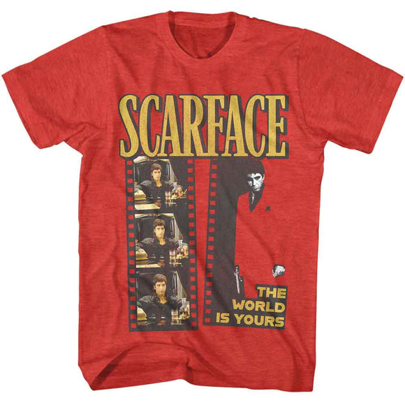 SCARFACE FILM STRIP S T-Shirt in RED Heather