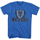 SCARFACE SHIELD AND GUNS S T-Shirt in Royal