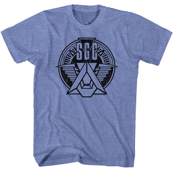 STARGATE SGC EMBLEM S T-Shirt in Light BLUE Heather