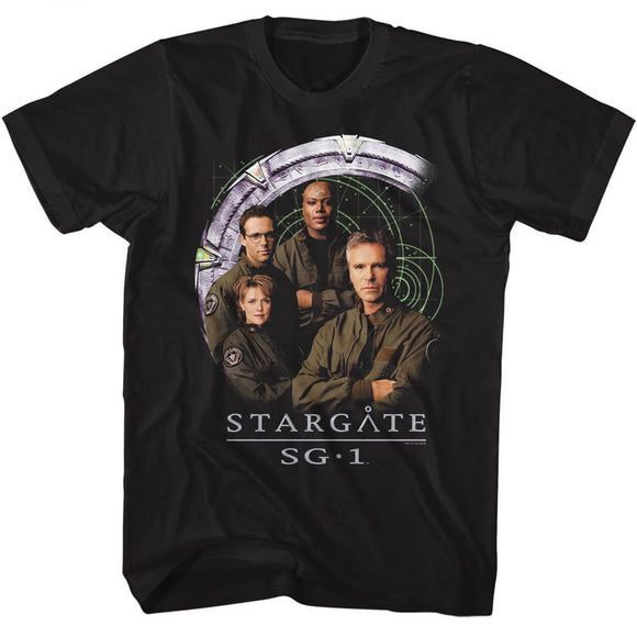 STARGATE CAST AND GATE S T-Shirt in Black