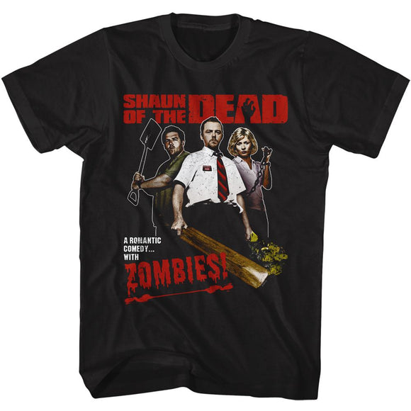 SHAUN OF THE DEAD ROMANTIC COMEDY S T-Shirt in Black