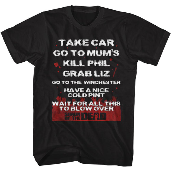 SHAUN OF THE DEAD TAKE CAR S T-Shirt in Black