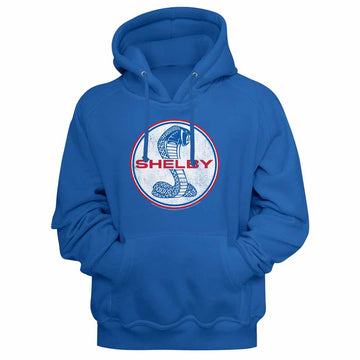 Carroll Shelby Round Snake Logo Royal Adult Hooded Sweatshirt