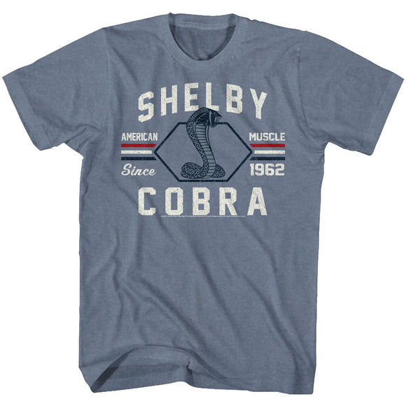 CARROLL SHELBY AMERICAN MUSCLE S T-Shirt in Indigo Heather
