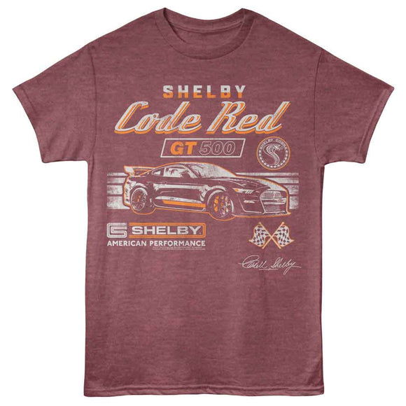 CARROLL SHELBY CODE RED S T-Shirt in Vintage Maroon Heather