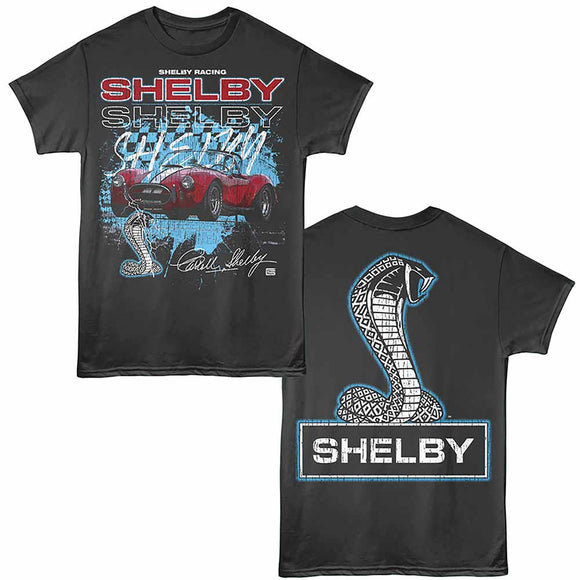 Carroll Shelby Splatter Cobra Smoke Adult T-Shirt