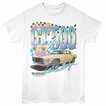 Carroll Shelby Gt 500 Gradient White Adult T-Shirt
