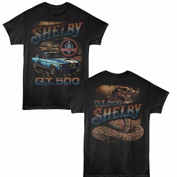 Carroll Shelby Grunge Gt F B Black Adult T-Shirt