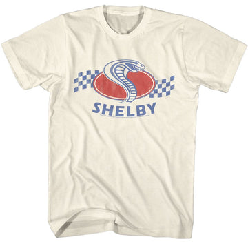 CARROLL SHELBY COBRA SNAKE CHECKERS S T-Shirt in Natural