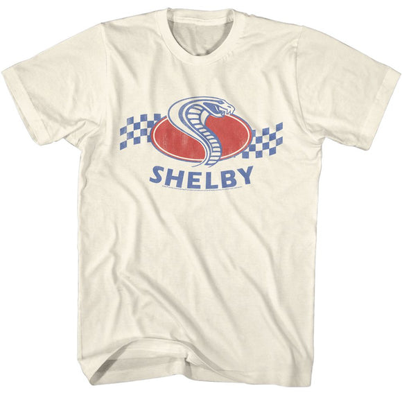 CARROLL SHELBY COBRA SNAKE CHECKERS S T-Shirt in Natural