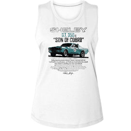 CARROLL SHELBY SON OF COBRA LADIES MUSCLE TANK S T-Shirt in White