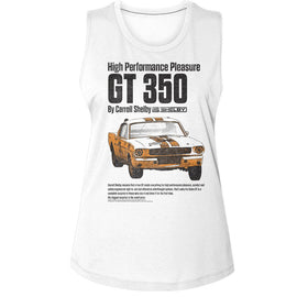 CARROLL SHELBY HIGH PERFORMANCE LADIES MUSCLE TANK S T-Shirt in White