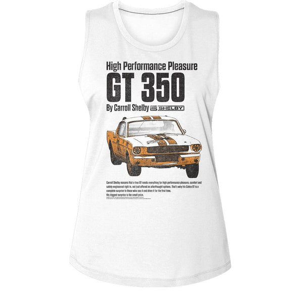 CARROLL SHELBY HIGH PERFORMANCE LADIES MUSCLE TANK S T-Shirt in White