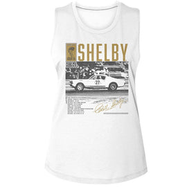 CARROLL SHELBY GT530 2C LADIES MUSCLE TANK S T-Shirt in White