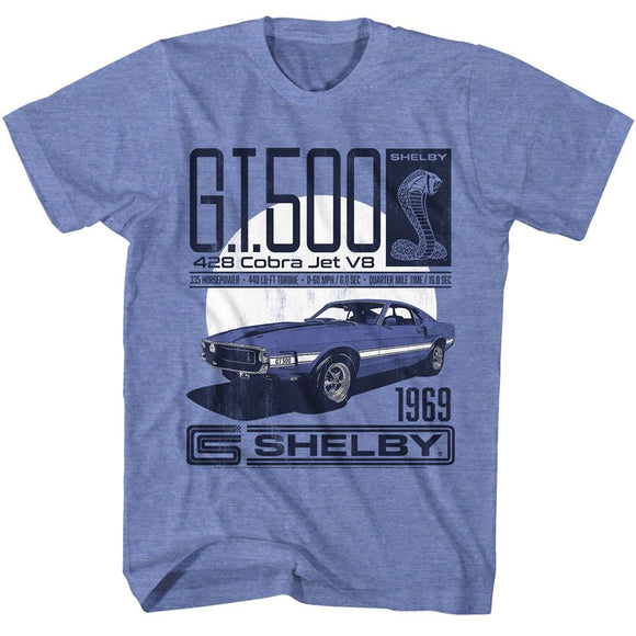 CARROLL SHELBY 428 COBRA JET S T-Shirt in Light BLUE Heather
