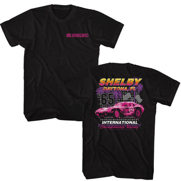 CARROLL SHELBY SHELBY INTERNATIONAL CHAMP FRONT AND BACK T-Shirt in Black