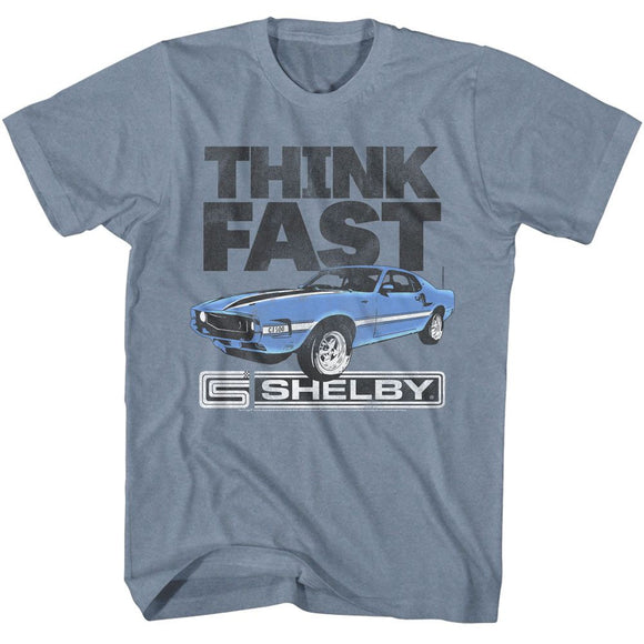 CARROLL SHELBY THINK FAST S T-Shirt in Indigo Heather