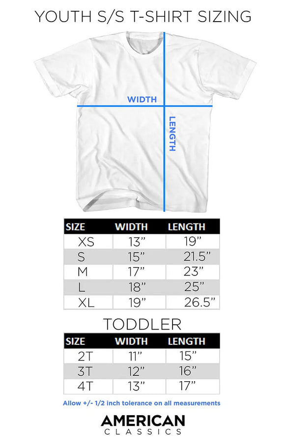 Toddler Size Chart for Curious George Christmas White Toddler T-Shirt