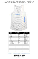 Racerback Size Chart for Official Street Fighter Multi Character Rectangle Women's Racerback Tank Top - Licensed Video Game Apparel