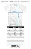 Adult Size Chart for Def Leppard Bulldog Gray Vintage Wash Adult T-Shirt