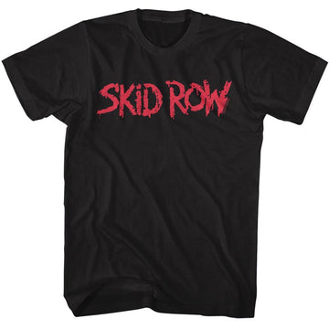 SKID ROW RED LOGO S T-Shirt in Black