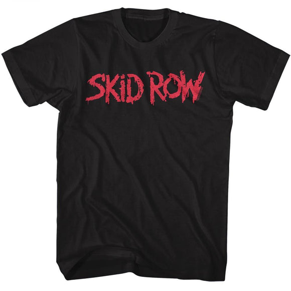 SKID ROW RED LOGO S T-Shirt in Black