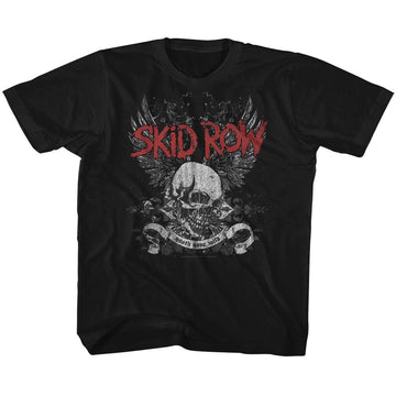 SKID ROW SKUL AND WINGS TODDLER 2T T-Shirt in Black