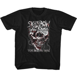 SKID ROW SKULL CHAIN TODDLER 2T T-Shirt in Black
