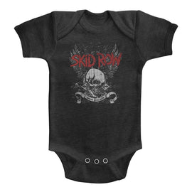 SKID ROW SKULL AND WINGS INFANT HEATHER 6M T-Shirt in Vintage Smoke