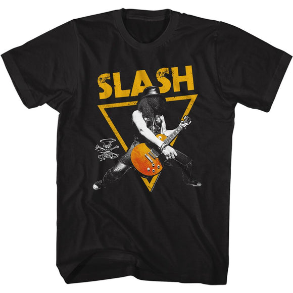 SLASH GOLD TRIANGLE S T-Shirt in Black