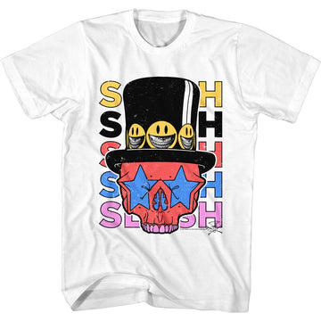 SLASH SKULL AND HAT S T-Shirt in White