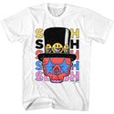 Slash Slash Skull And Hat Adult T-Shirts