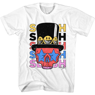 Slash Slash Skull And Hat Adult T-Shirts