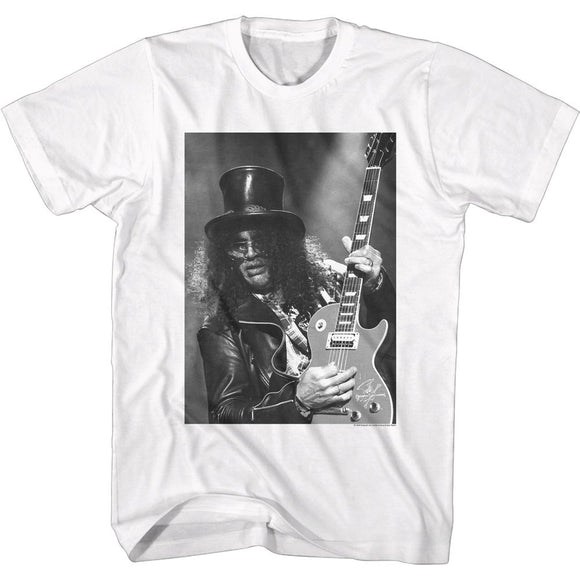 SLASH BW W/GUITAR S T-Shirt in White