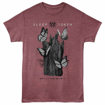 Sleep Token Butterflies Vintage Maroon Heather Adult T-Shirt