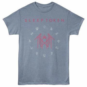 Sleep Token Sundowning Embroidery Indigo Heather Adult T-Shirt