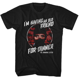 SILENCE OF THE LAMBS FRIEND FOR DINNER S T-Shirt in Black