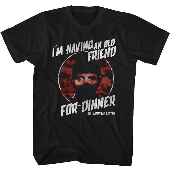 SILENCE OF THE LAMBS FRIEND FOR DINNER S T-Shirt in Black
