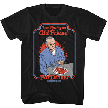 SILENCE OF THE LAMBS FRIEND FOR DINNER S T-Shirt in Black