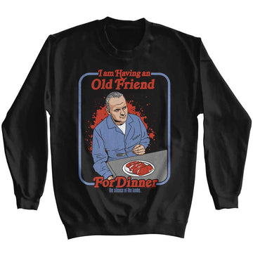 SILENCE OF THE LAMBS SOL FOR DINNER BLUE BORDER L/S S T-Shirt in Black