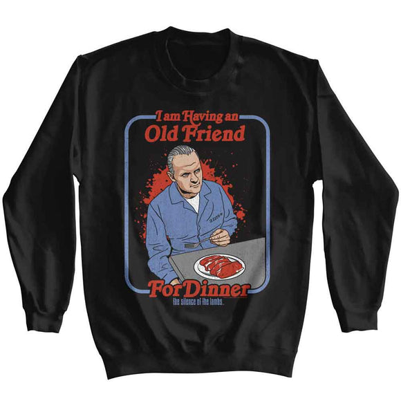 SILENCE OF THE LAMBS SOL FOR DINNER BLUE BORDER L/S S T-Shirt in Black