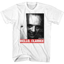 SILENCE OF THE LAMBS HELLO QUOTE S T-Shirt in White