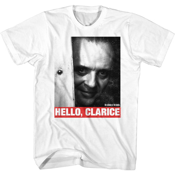 SILENCE OF THE LAMBS HELLO QUOTE S T-Shirt in White