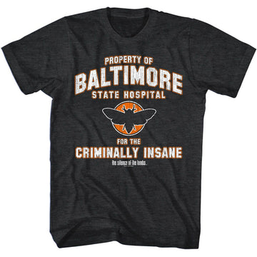 SILENCE OF THE LAMBS SILENCE BALTIMORE STATE S T-Shirt in Black Heather