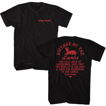 SILENCE OF THE LAMBS SILENCE OF THE LAMB SILENCE LAMB FRONT AND T-Shirt in Black