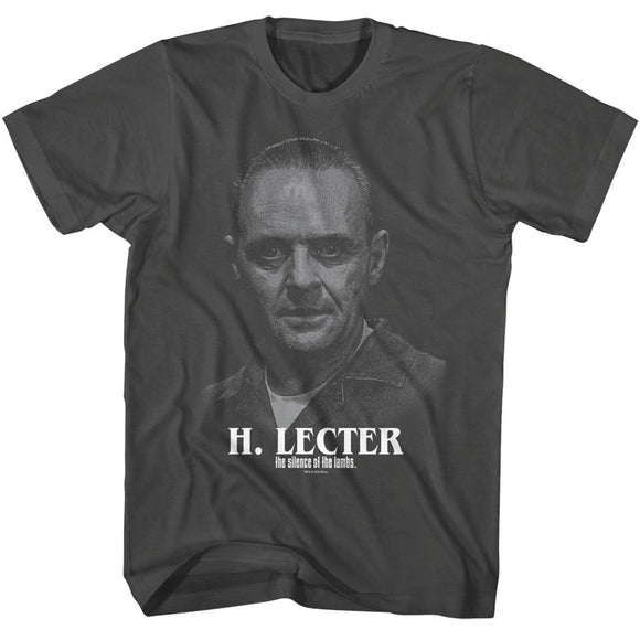 SILENCE OF THE LAMBS SILENCE H LECTER PORTRAIT S T-Shirt in Smoke