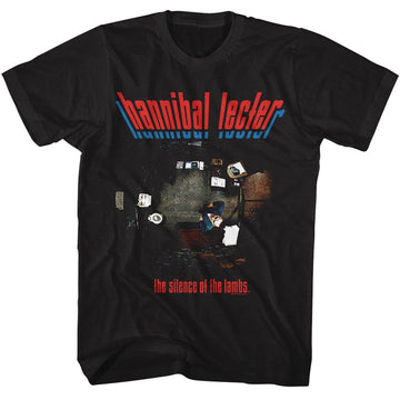 SILENCE OF THE LAMBS SILENCE HANNIBAL CELL S T-Shirt in Black